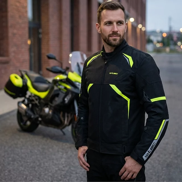Motorcycle Jacket W-TEC Timuco - Black-Fluo