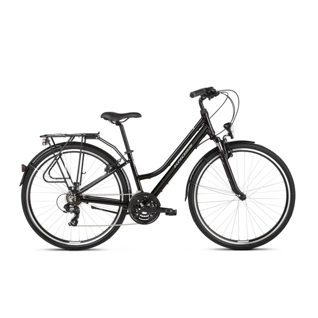 Women’s Trekking Bike Kross Trans 1.0 SR 28” Gen 003 - Ruby/Black - Black/Grey (new) - Black/Grey