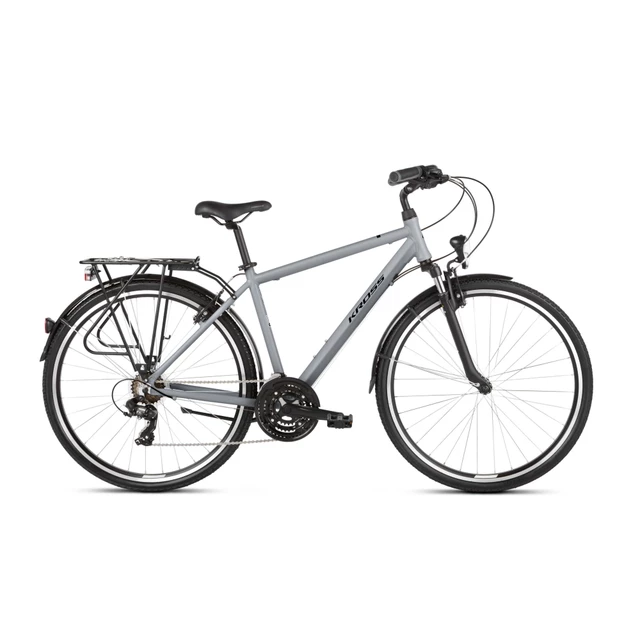 Men’s Trekking Bike Kross Trans 1.0 28” SR – 2021 - Grey/Black - Grey/Black