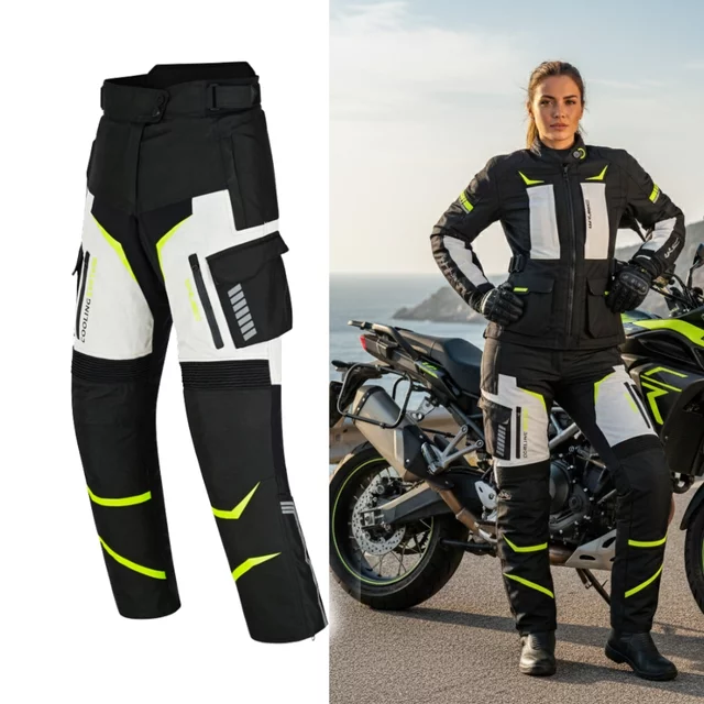 Women’s Motorcycle Pants W-TEC Warao Lady - Black-Blue - Black-Blue