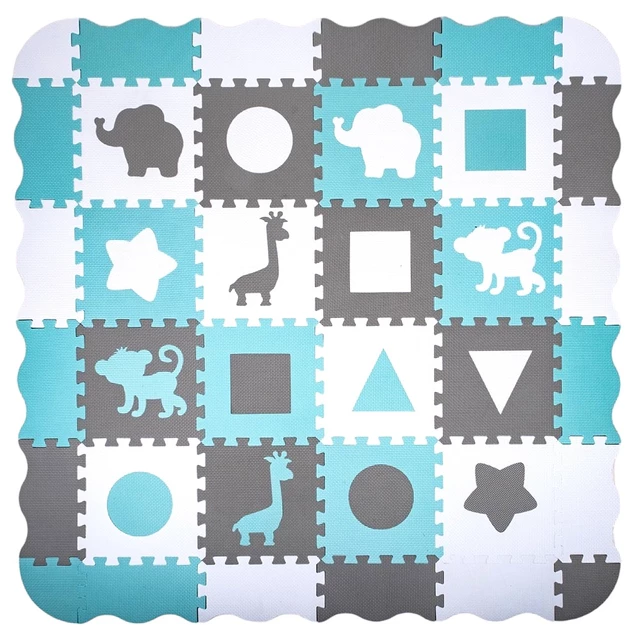 Foam Puzzle Playmat w/ Playpen inSPORTline Smarfino 30 x 30 x 1 cm, 36 Pieces