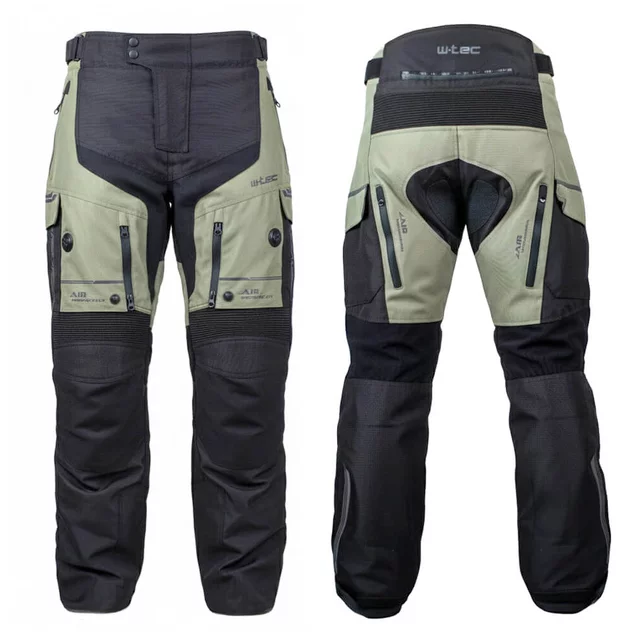 Motorcycle Pants W-TEC Karmal - černo-olivově zelená