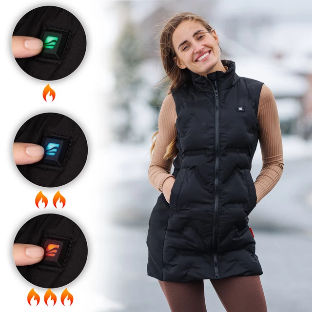 Women’s Heated Vest inSPORTline WARMelong w/ 10,000 mAh Power Bank - Black