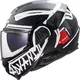 Flip-Up Motorcycle Helmet LS2 FF910 Advant II Tape Black P/J