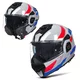 Flip-Up Motorcycle Helmet W-TEC Zoroz P/J - Metallic Grey - Glossy Tricolor