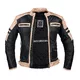 Men’s Leather Jacket W-TEC Esbiker - Black with Beige Stripes