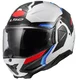 Flip-Up Motorcycle Helmet LS2 FF910 Advant II Triple White Blue Red P/J