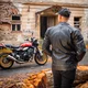 Leather Motorcycle Jacket W-TEC Mungelli EVO - vintage černo-hnědá