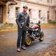 Leather Motorcycle Jacket W-TEC Mungelli EVO - vintage černo-hnědá