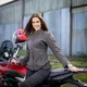 Women’s Leather Motorcycle Jacket W-TEC Kaika - Brown