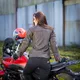 Women’s Leather Motorcycle Jacket W-TEC Kaika - Brown