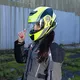 Flip-Up Motorcycle Helmet W-TEC Banelmeda - Black-Fluo Yellow