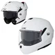 Flip-Up Motorcycle Helmet W-TEC Sabron P/J - Black Matt - White