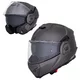 Flip-Up Motorcycle Helmet W-TEC Zoroz P/J - Matt Black-Fluo Pink - Metallic Grey