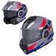 Flip-Up Motorcycle Helmet W-TEC Zoroz P/J - Matt Black-Fluo Pink - Glossy Tricolor