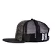 Snapback Hat BLACK HEART Bastard Skull Trucker - Khaki-Black