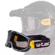 Vintage Motorcycle Goggles W-TEC Chesster - šachovnice - Black