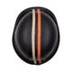 Retro Open-Face Motorcycle Helmet Sodager Stripes - černá s oranžovým a béžovým pruhem