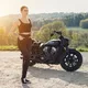 Women's moto leggings W-TEC Woposum - Black