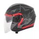 Open-Face Helmet W-TEC Barcela Vermella - Black-Grey