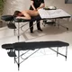 2-Section Aluminum Massage Table inSPORTline Morrani (186 × 60 × 62.5–85.5 cm) - Black - Black