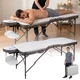 2-Section Aluminum Massage Table inSPORTline Kiyora (186 × 70 × 62.5–85.5 cm) - White Grey - White Grey
