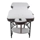 2-Section Aluminum Massage Table inSPORTline Kiyora (186 × 70 × 62.5–85.5 cm) - White Grey
