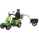 Four-Wheel Electric Scooter w/ Tow Bar & Trailer inSPORTline Antun - Red - Green