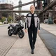 Women’s Summer Motorcycle Jacket W-TEC Mirelia - Black-Grey