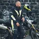 Flip-Up Motorcycle Helmet W-TEC Vexamo PI Graphic w/ Pinlock® - Black Graphic