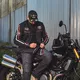 Motorcycle Gloves W-TEC Classic - Jawa Black with Red and Beige Stripe
