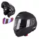 Flip-Up Motorcycle Helmet W-TEC FS-907 P/J - Gunmetal Antracite - Black Matt