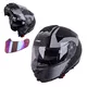 Flip-Up Motorcycle Helmet W-TEC FS-907 P/J - Gunmetal Antracite - Gunmetal Antracite