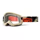 Motocross Goggles 100% Strata 2 - Kombat Beige-Orange, Clear Plexi