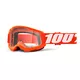 Children’s Motocross Goggles 100% Strata 2 Youth - bílá, čiré plexi - Orange, Clear Plexi