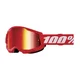 Children’s Motocross Goggles 100% Strata 2 Youth Mirror - červená, červené plexi