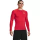 Men’s Compression T-Shirt Under Armour HG Armour Comp LS - Carbon Heather - Red