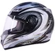 V107 Motorcycle Helmet - Silver Graphics.