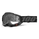 Motocross Goggles 100% Accuri 2 - Scranton Black, Clear Plexi - Enduro černá, čiré plexi