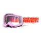 Motocross Goggles 100% Accuri 2 - Scranton Black, Clear Plexi - Hundreds růžová, čiré plexi