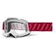 Motocross Goggles 100% Accuri 2 - Scranton Black, Clear Plexi - Redline červená, čiré plexi