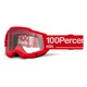 Motocross Goggles 100% Accuri 2 - Scranton Black, Clear Plexi - Wolg červená, čiré plexi