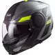 Flip-Up Motorcycle Helmet LS2 FF902 Scope Gray H-V Yellow