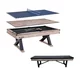 Billiards Table 3-in-1 inSPORTline Residento w/ Bench - Light Wood - Light Wood