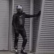 Men’s Leather Moto Pants Spark ProComp - Black-White-Fluo