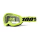 Children’s Motocross Goggles 100% Strata 2 Youth - bílá, čiré plexi - neon žlutá, čiré plexi