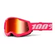 Motocross Goggles 100% Strata 2 New Mirror - Šedé, červené plexi