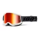Motocross Goggles 100% Strata 2 New Mirror - Šedé, červené plexi - Šedé, červené plexi