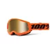 Motocross Goggles 100% Strata 2 New Mirror - Black, Silver Plexi - Oranžové, zlaté plexi