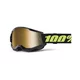 Motocross Goggles 100% Strata 2 New Mirror - Black, Silver Plexi - Solar černé, zlaté plexi